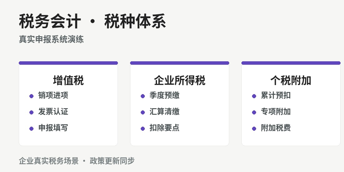 成都税务会计实训班 · 课程图解